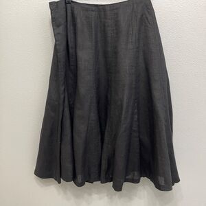 Lauren Ralph Lauren A-Line Skirt 16W Black 100% Linen Lined
